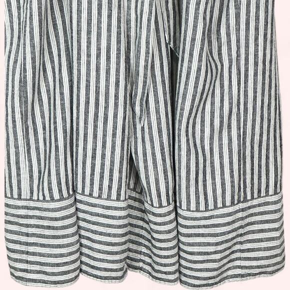 Lane Bryant Stripped Linen Blend Belted Wide Leg Cropped Sleeveless Romper (28) - Picture 4 of 14